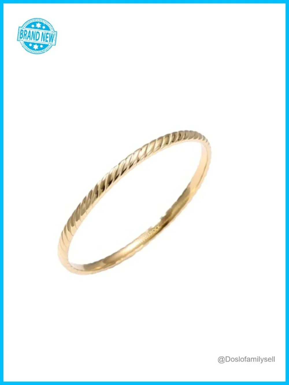4mm 14K Gold Plated Twisted Bangle Bracelet Stackable Minimalist